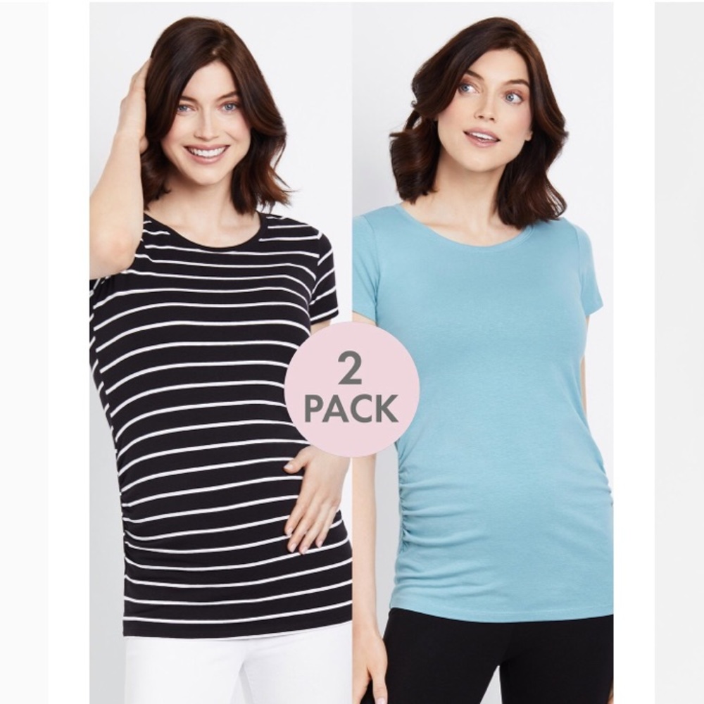 BumpStart 2pk Scoop Neck T-Shirts SM